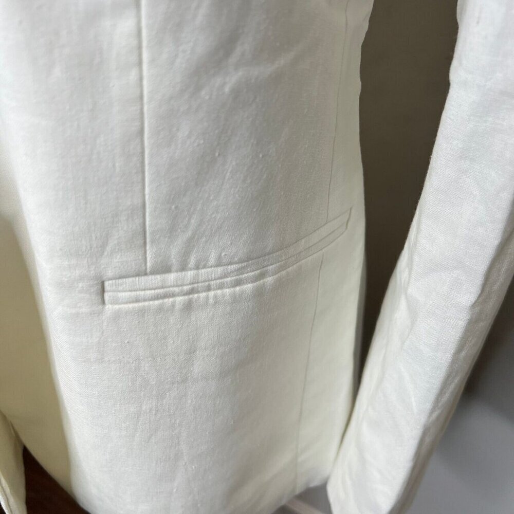 J.Crew Womens $178 Linen Holland Blazer White Size 18 Al222 - Picture 4 of 8